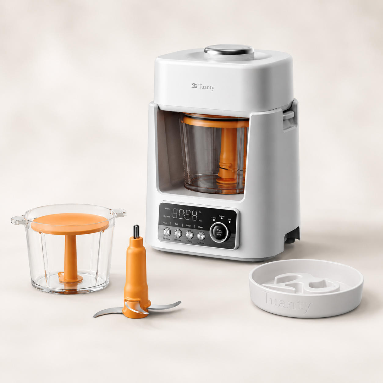 Tuanty All-In-One Pet Food Maker Full Kit | Main Machine + Glass Bowl + Replacement Blades + Slow Feeder Bowl