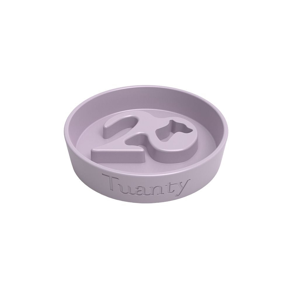 Pink ceramic slow feeder bowl for dogs - healthy digestion accessory for Tuanty dog fresh food maker